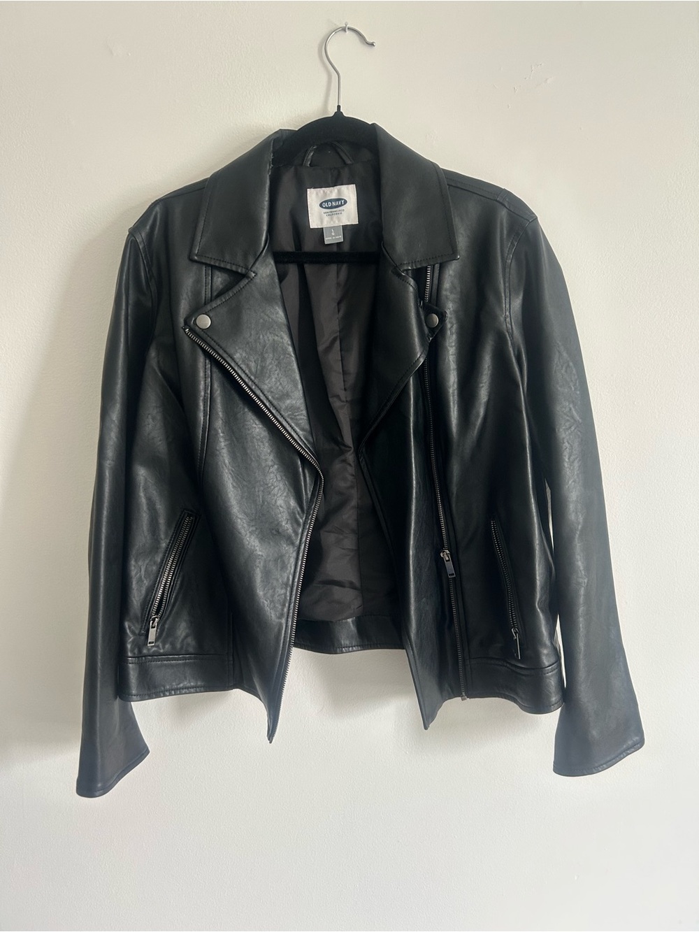 Old Navy Black Faux Leather Moto Jacket